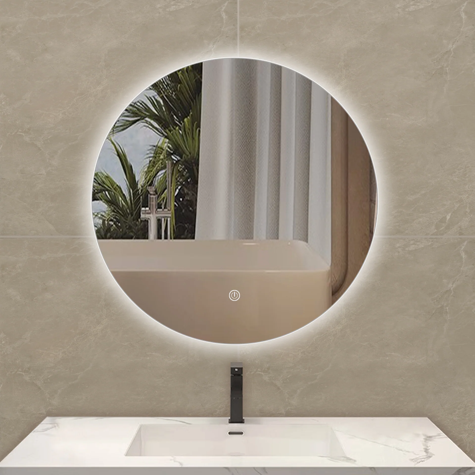 Zarah specchio rotondo con luce LED 60 cm - Image 2
